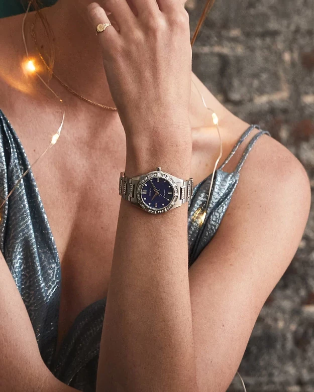 Silhouette Crystal Blue Dial Stainless Steel Bracelet EM1020-57L